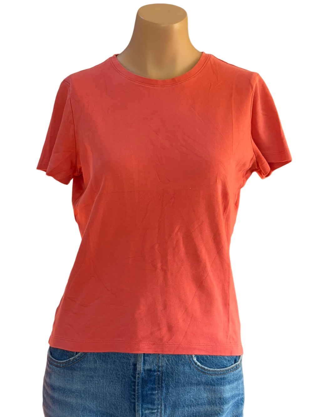 L.L.Bean Coral 100% Cotton Crewneck T-Shirt Small Petite NWOT